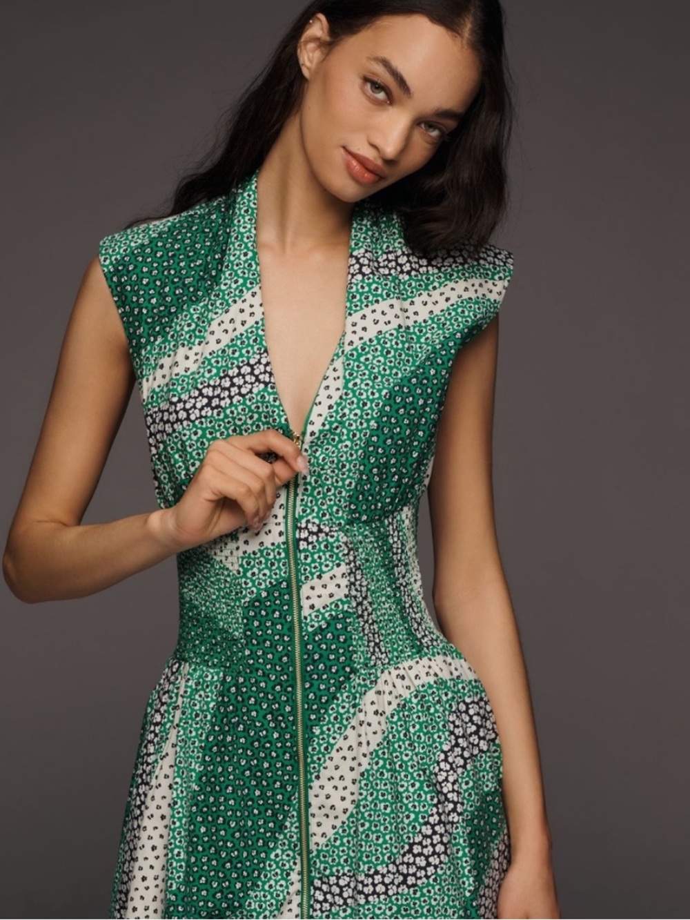 NWT adorable Maeve Tommie mini dress - green/white MEDIUM